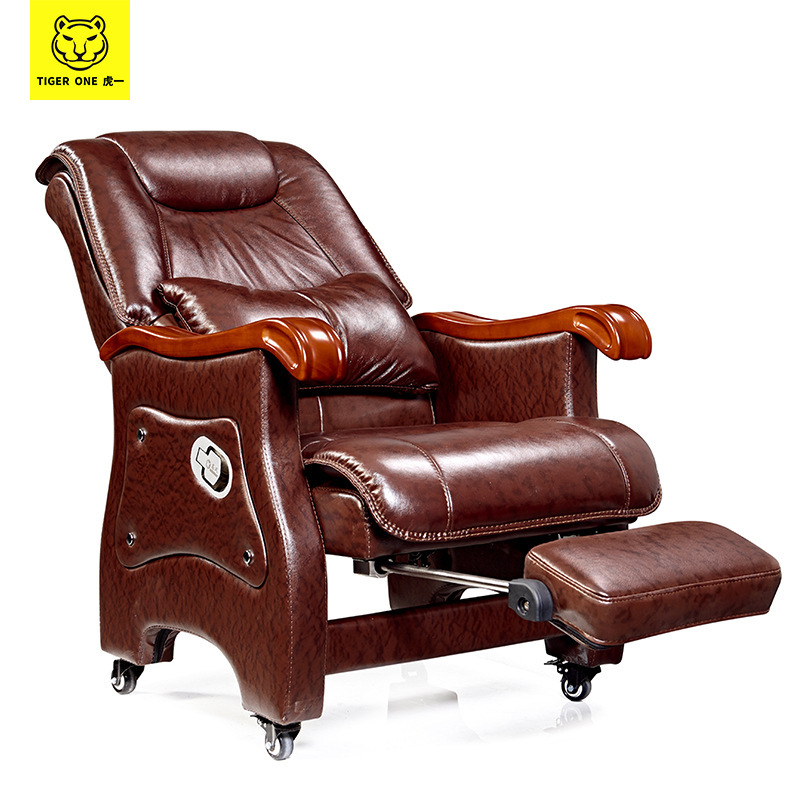 Huyi office furniture solid wood four-legged boss chair with wheel reclining lunch break nap office chair computer office desk Huyi office furniture solid wood four-legged boss chair with wheel reclining lunch break nap office chair computer office desk