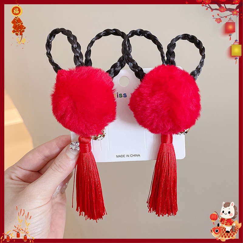 Horquilla Infantil con Borlas Chinas Hecha a Mano para Año Nuevo y Hanfu