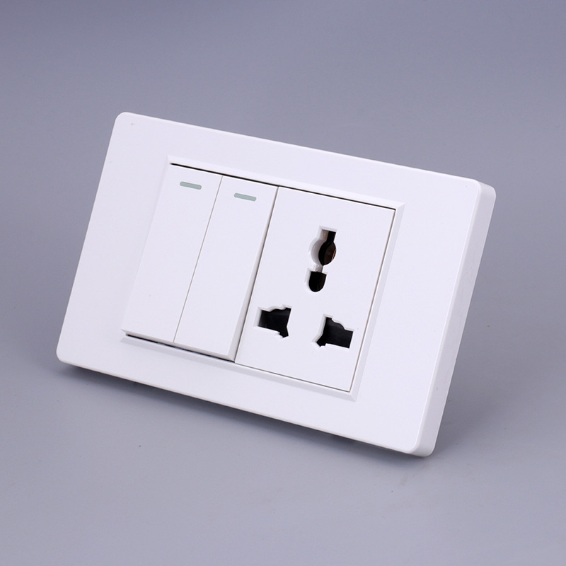 Estándar británico estándar americano multifuncional de seis agujeros de acero inoxidable cepillado champán oro y plata rectangular socket panel fábrica al por mayor