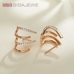 GIGAJEWE DEF color round cut diamond earrings wedding earrings holiday gift