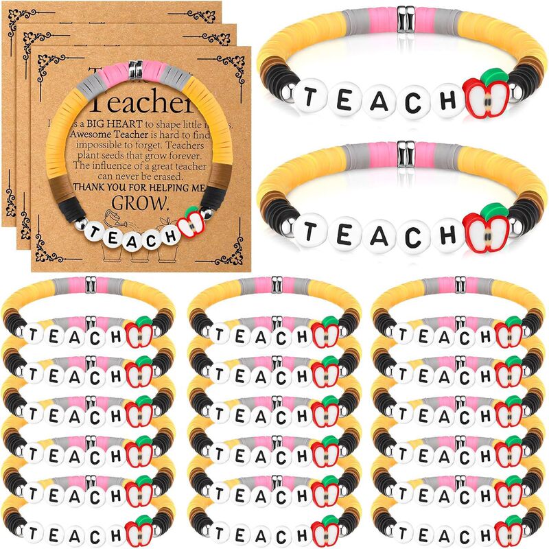 Cross-Border Best-Selling Bohemian Style Colorful Soft Clay Bracelets Teacher's Day Gift Bracelets Back-To-School Season Graduation Season Bracelets