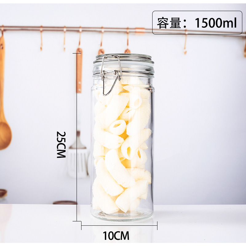 Tarro sellado de vidrio, encurtidos de alimentos, frasco de kimchi, botella de vino para el hogar, botella vacía de miel, tanque de almacenamiento pequeño