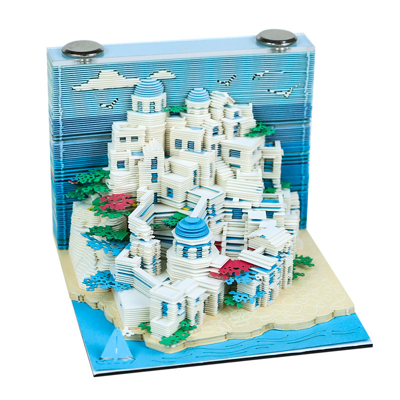 洛阳文创产品国潮纸雕摆件博物馆景点商务纪念品定制3d立体便签本|undefined