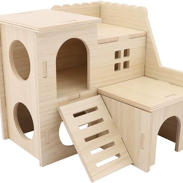 Игрушки для хомяков, деревянная мебель, клетка для хомяка, деревянное колесо для бега, вилла, качели, деревянное гнездо, устойчивое к укусам, маленький домик