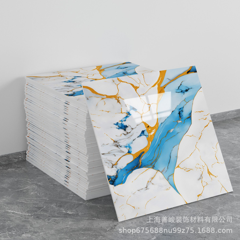 跨境出口批发30*30cm 仿瓷砖大理石纹自粘墙壁纸护墙板铝塑板贴纸|undefined