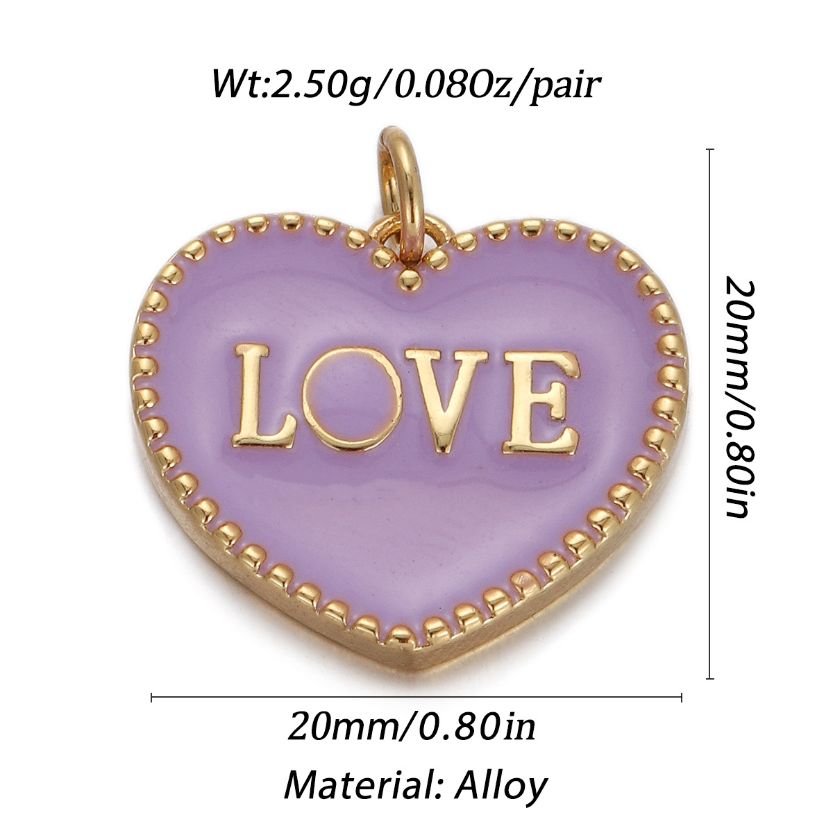 17g Weight Pendant Jewelry Making Type Gold Plated Plating Material Zircon Inlay Material 1 Piece Quantity Holiday, Daily Occasion Copper Material Letter, Heart Shape Pattern Women's Gender Enamel Design Simple Style Style 1 Piece Copper Zircon Gold Plated Letter Heart Shape Pendant 3