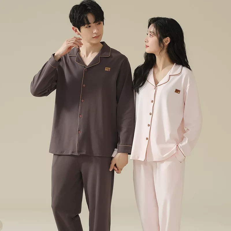 Spring summer pijama, long-sleeve, set, for beloved, plus size