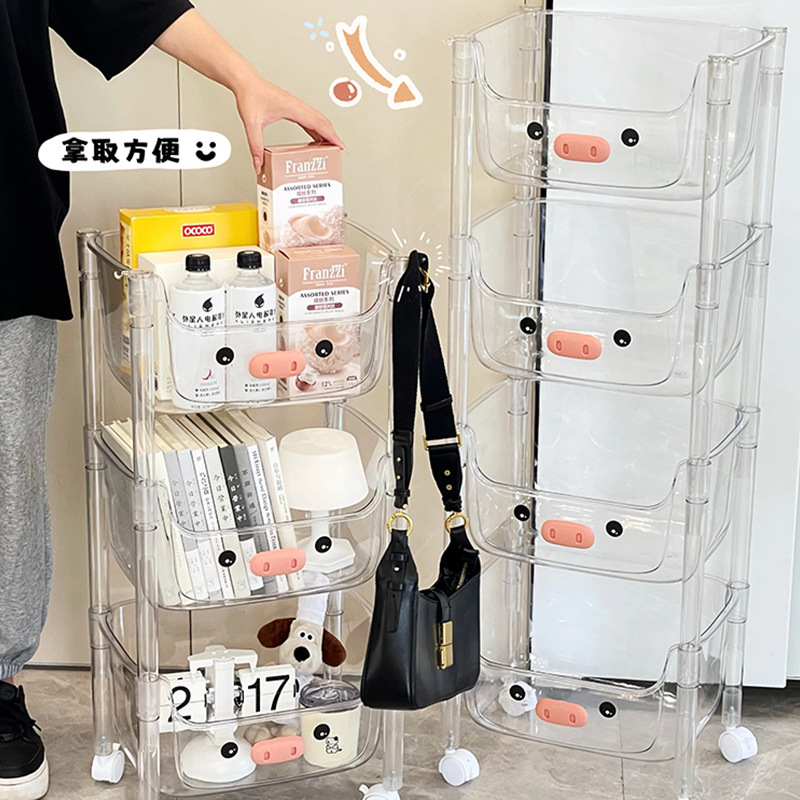 Piso Trolley móvil merienda gabinete de almacenamiento de múltiples capas de noche estantería dormitorio hogar artefacto rack de almacenamiento