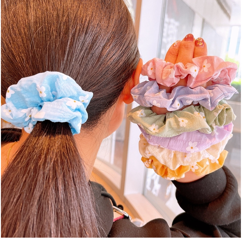 Korea Fashion Daisy Flowers Hair Scrunchies display picture 16