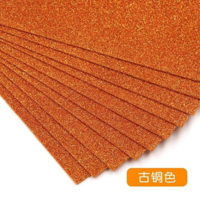 金葱背胶海绵纸材料儿童手工纸泡沫纸带闪光橡塑金粉彩色纸|undefined