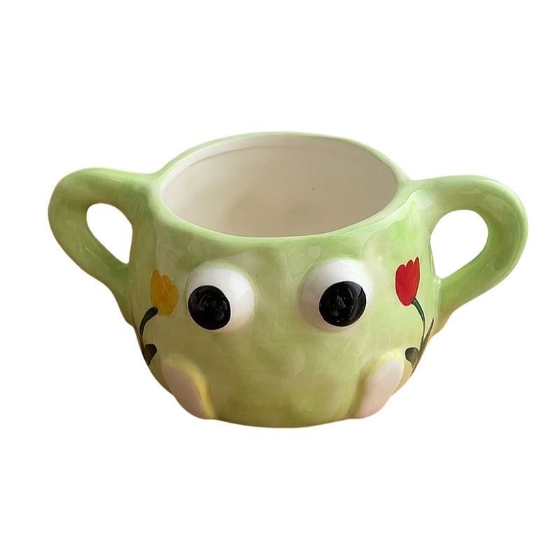 (Cross-border trading), design ceramic cartoon capacious tea cup with glass, tableware