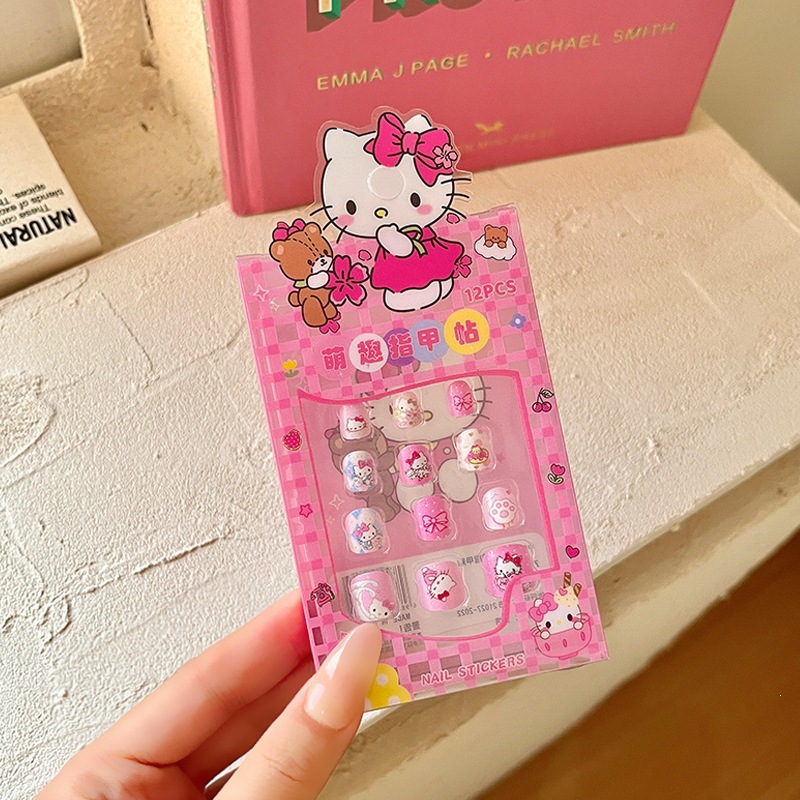 Niños parches de uñas super lindas chicas lindas usan pegatinas de dibujos animados de uñas seguras desmontables parches de uñas al por mayor image 27