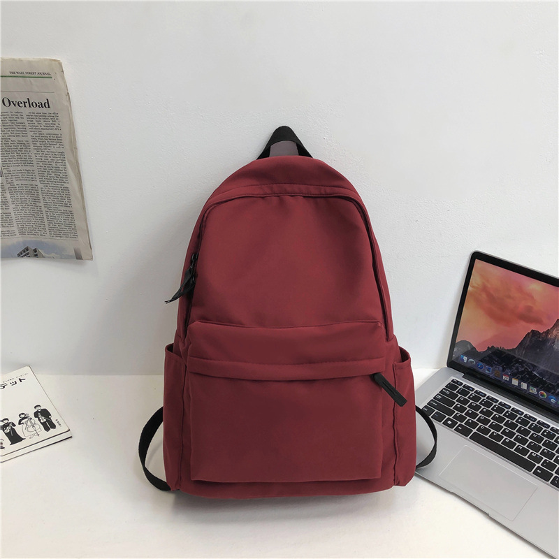 Mochila japonesa para chicas retro color sólido mochila universitaria de alta capacidad mochila para niños