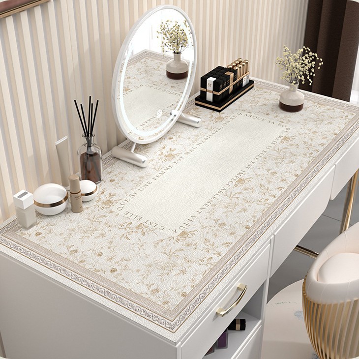 Leather Tablecloth Dressing Table Table Mat Manicure Makeup Waterproof No-Wash Desktop Protection Mat Accessible Luxury High-End Ins Style