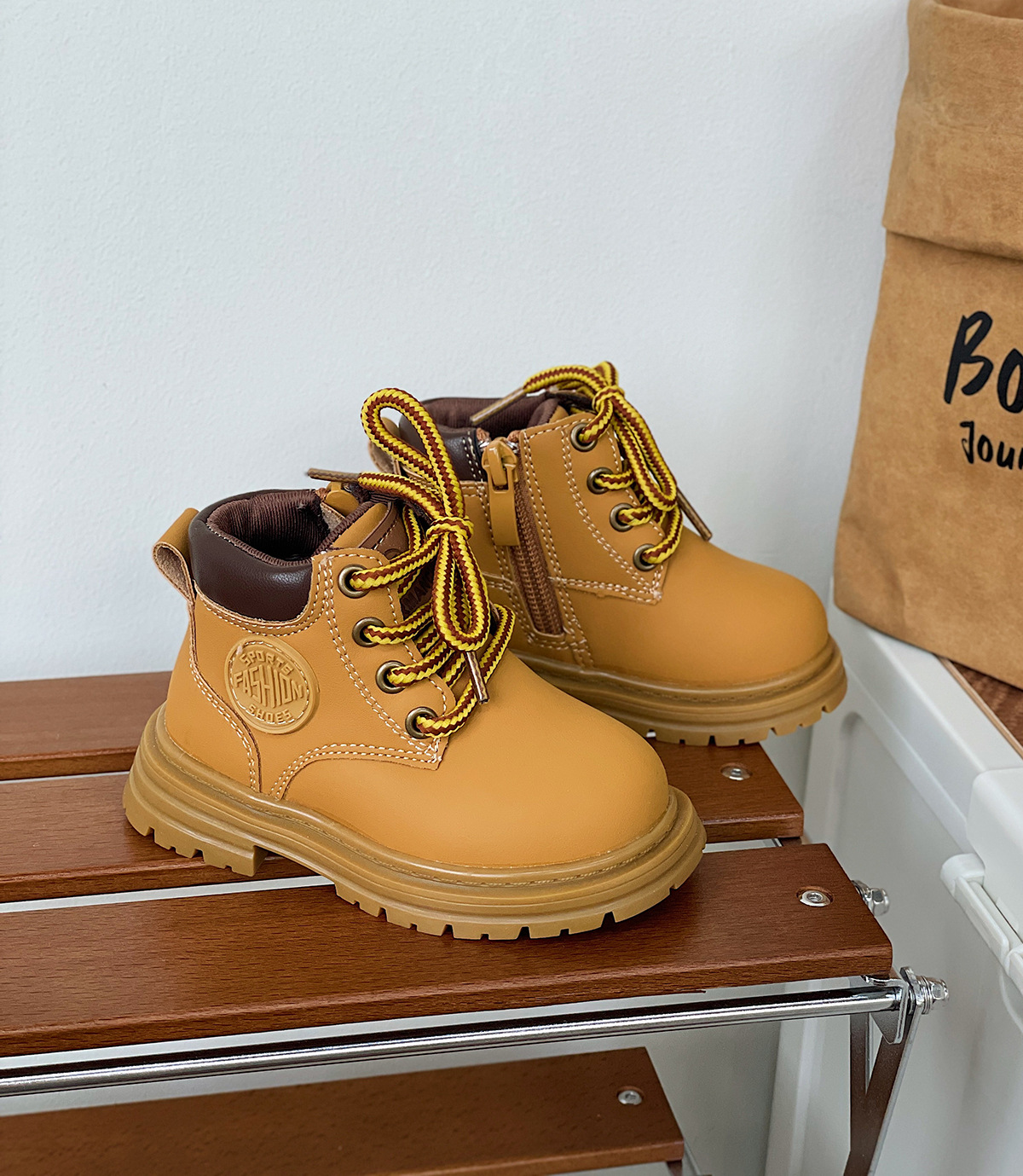 {15-42} Scarpe da passeggio per bambini Martin 2023 autunnali con suola morbida per ragazze e ragazzine corte per ragazzi grandi gialle_voghion.com