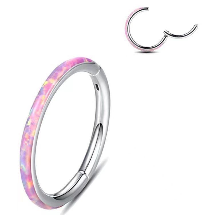 Vendita diretta in fabbrica di orecchini in opale, in acciaio al titanio, con elica, perno, anello piercing multifunzionale per setto nasale_voghion.com