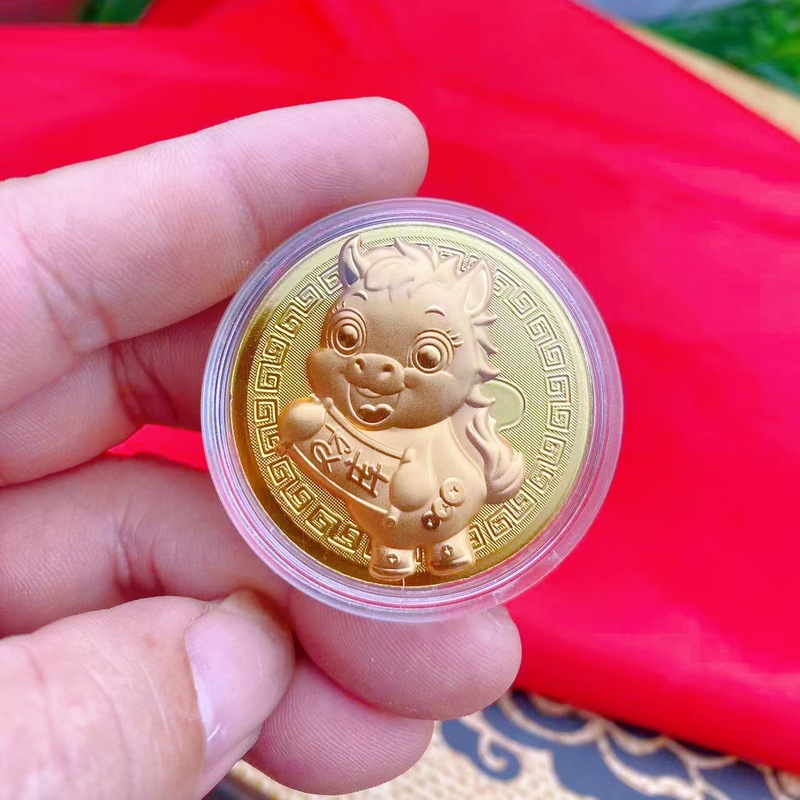 2026马年新春贺岁金箔金币生肖马纪念币百元红包开门红会销送礼品|undefined