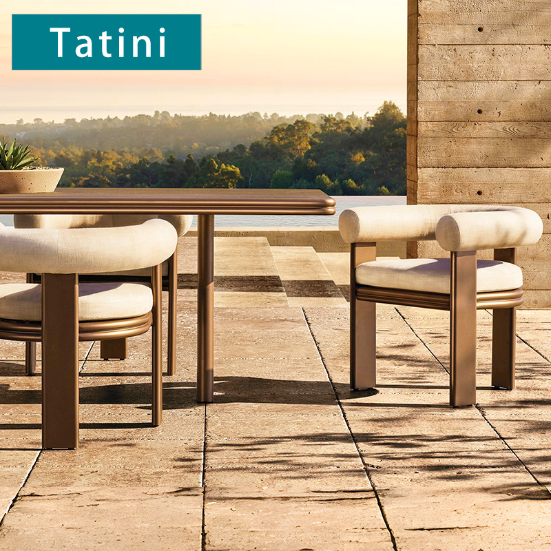 Mesa y silla de teca al aire libre Villa Jardín Hotel Sala de sol hace viejos muebles de ocio a prueba de agua y protección solar