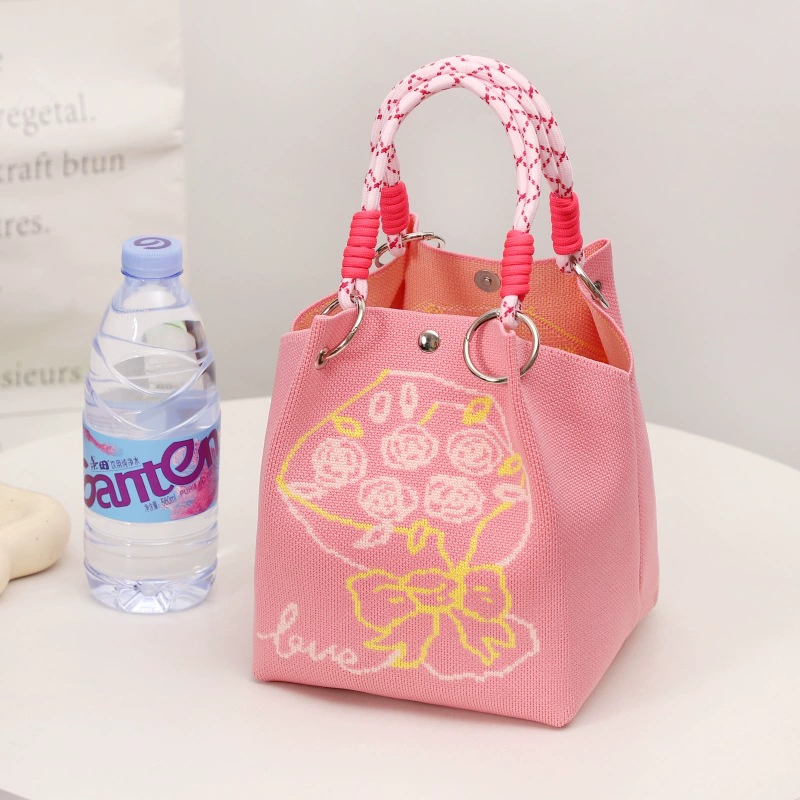 Woven knitted three dimensional purse, small clutch bag