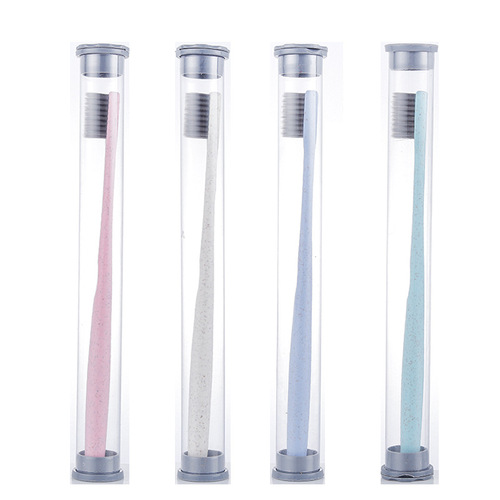 Wheat straw single tube bamboo charcoal toothbrush for home daily use portable travel adult fine soft bristles small head toothbrush