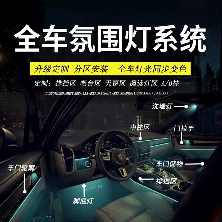 Автомобильный скрытый акриловый динамический светильник для освещения RGB Phantom 18 Light интерьер APP стример