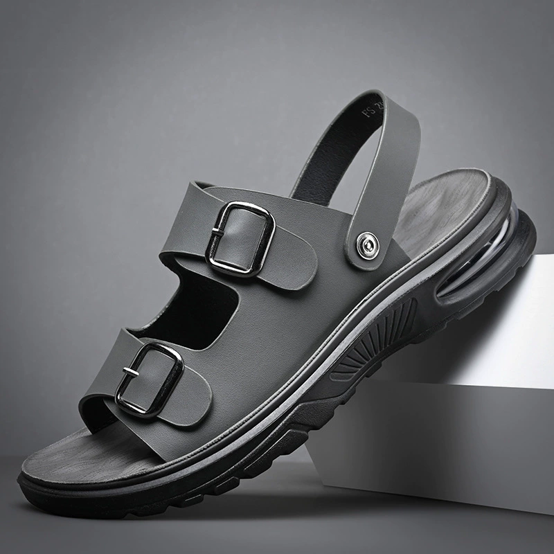 Мужская летняя модная Уличная Повседневная обувь из натуральной кожи с мягким дном, нескользящая Спортивная универсальная пляжная обувь на толстой подошве для молодых мужчин