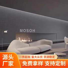 简约现代异形客厅沙发意式Baxtier设计师高端羊羔绒布艺直排沙发