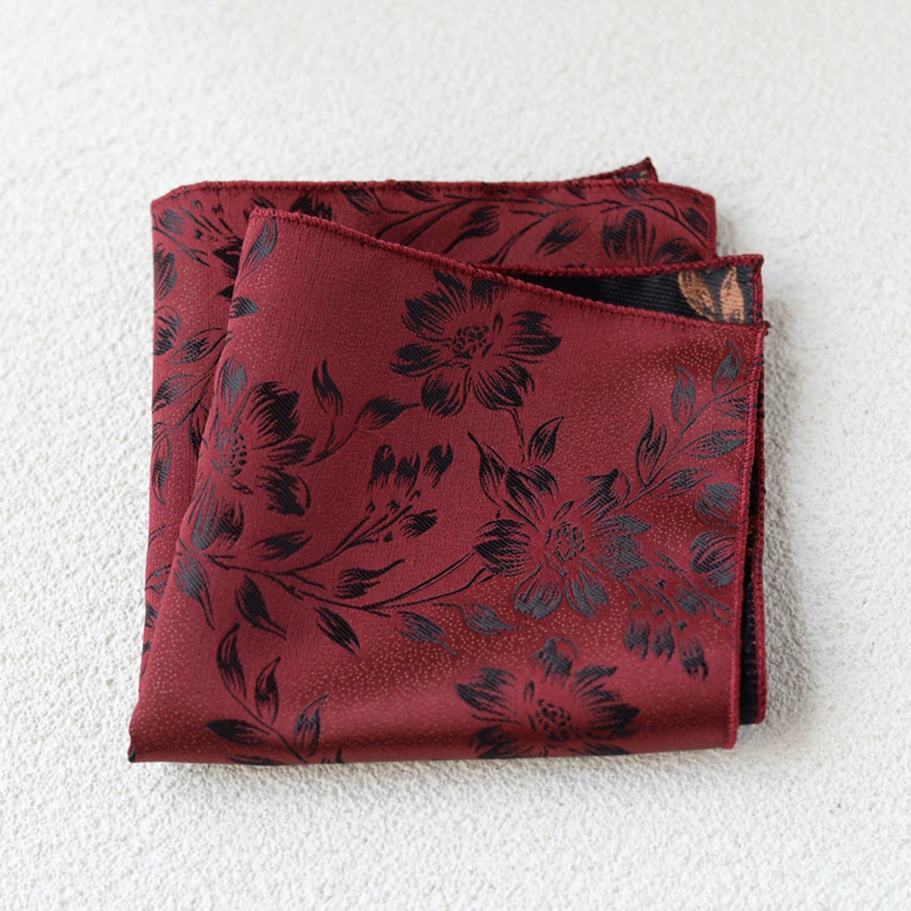 Vintage Hong Kong style floral pocket square for men’s business suit, Korean version formal accessory, chest scarf, small square scarf