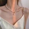 Necklace from pearl, small design universal chain for key bag , Japanese and Korean, light luxury style, 2021 years, trend of season