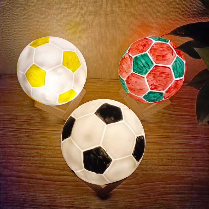 diy Hand-painted Planet Light World Cup Football Nightlight Art Painting Graffiti Painting Handmade Personality Production