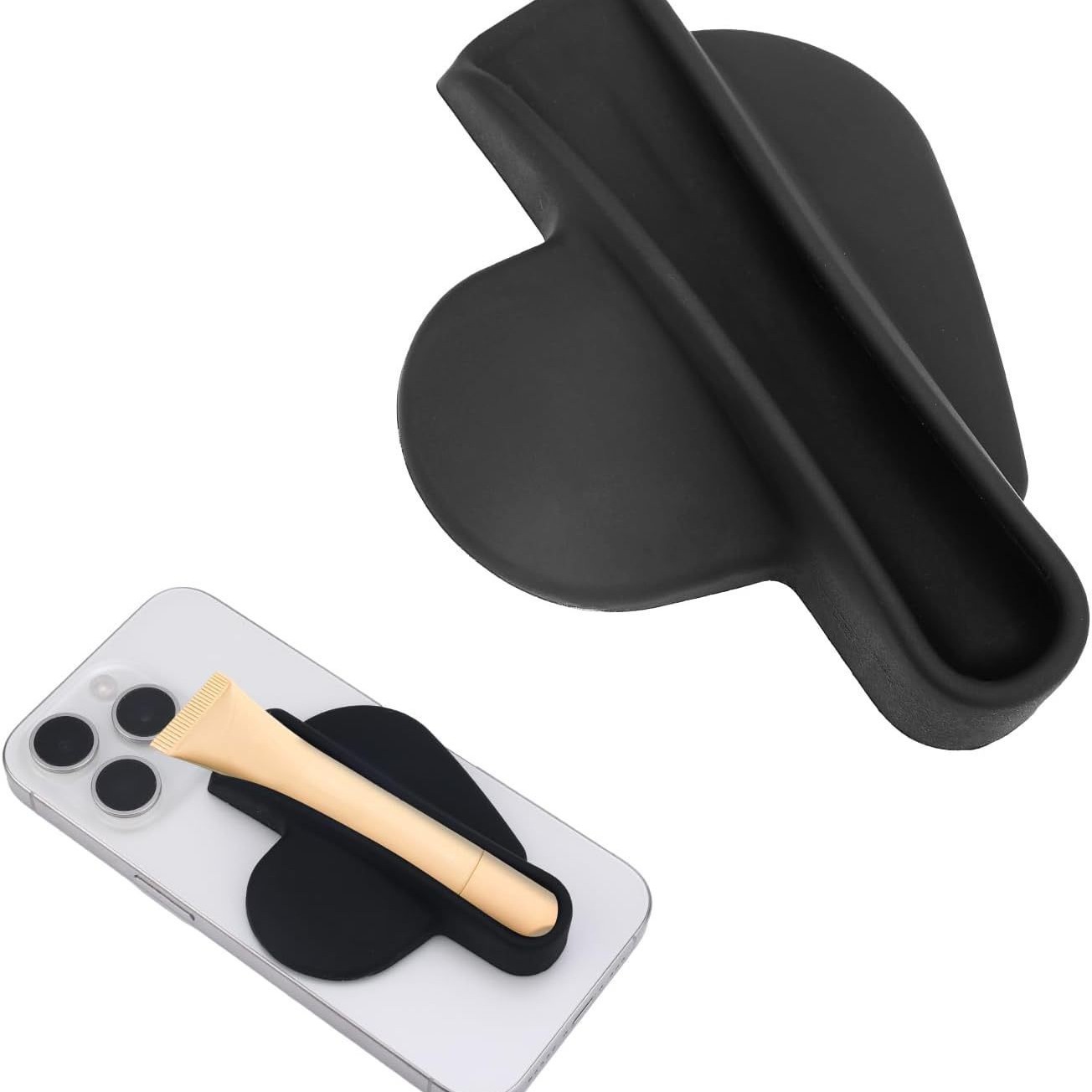 Estuche de silicona para lápiz labial con diseño de amor transfronterizo, soporte para lápiz labial con pegamento 3M, estuche para teléfono móvil, soporte portátil para brillo labial, venta al por mayor.