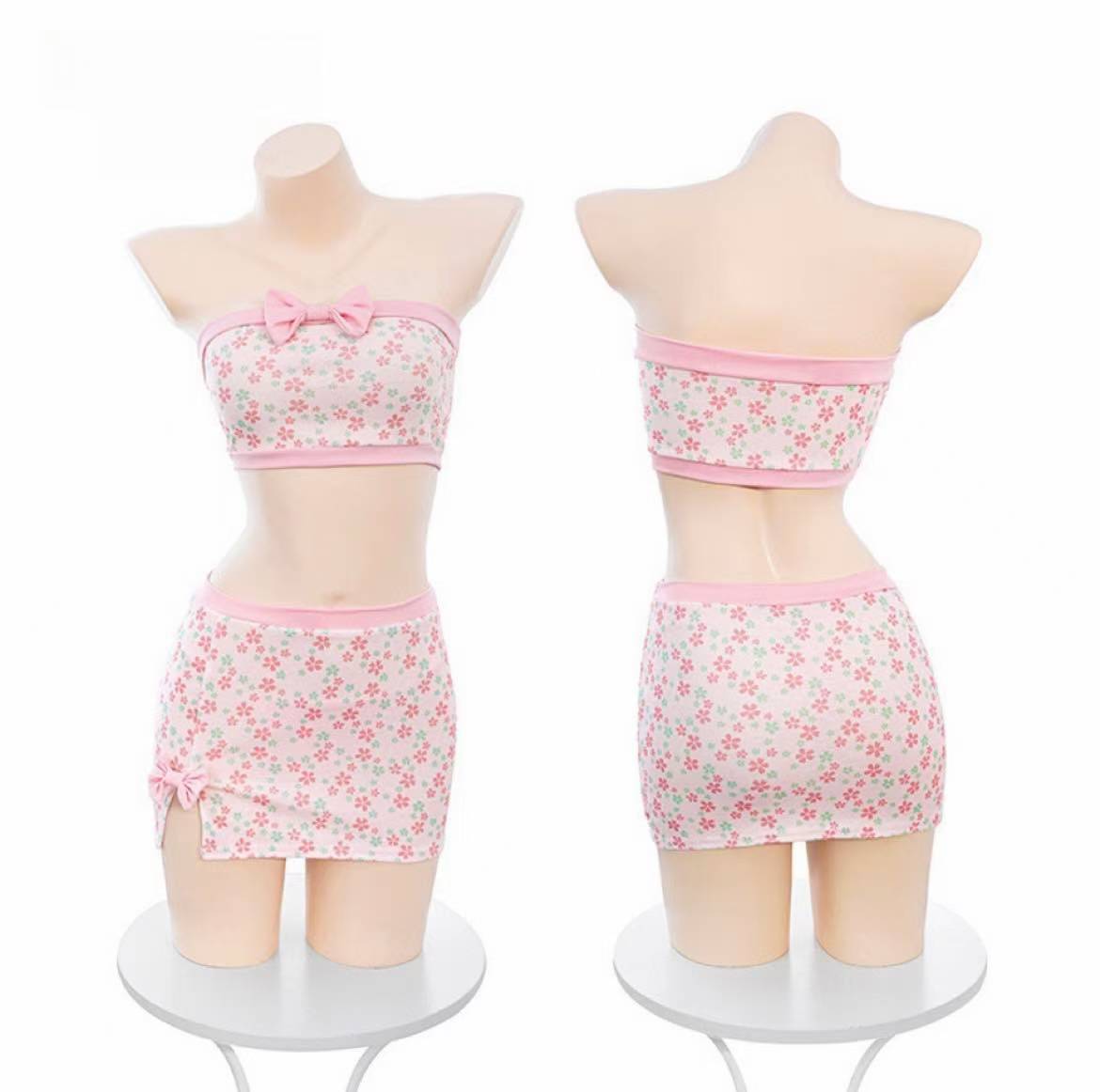 555 스트랩리스 짧은 스커트 속옷]