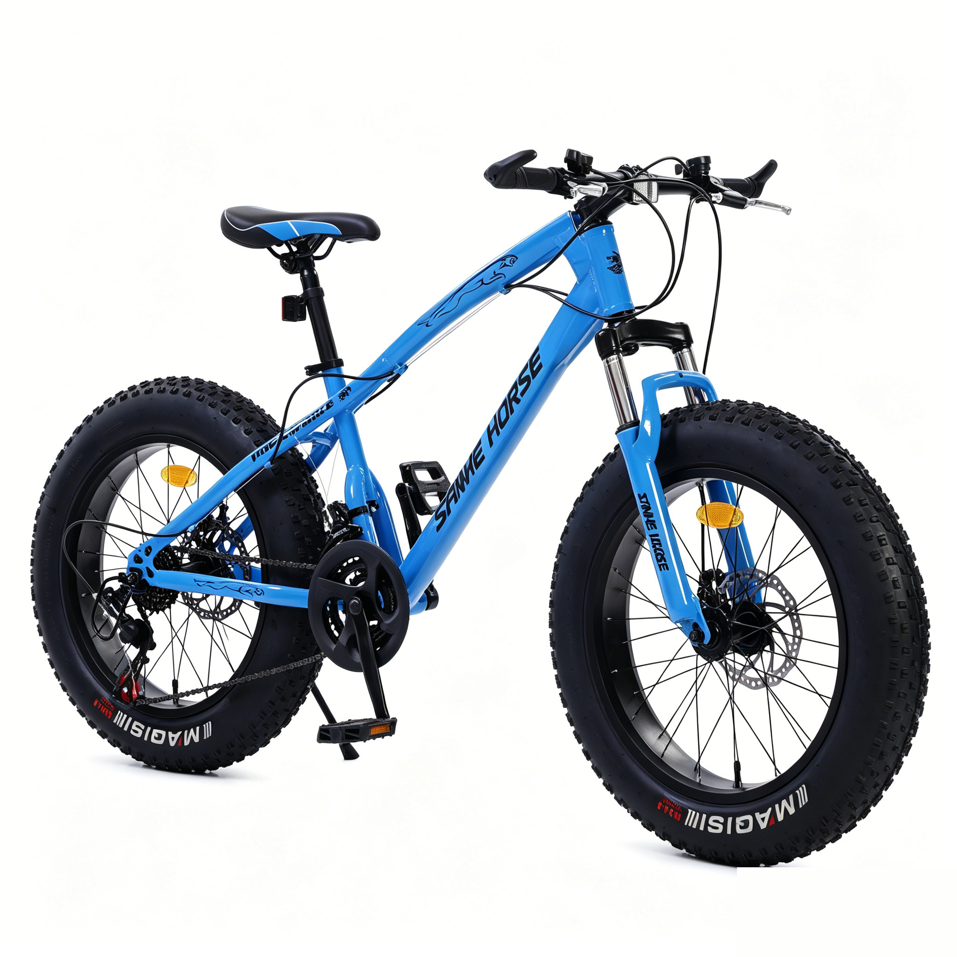 Todoterreno moto de nieve con neumáticos gordos de 20 pulgadas 4.0 neumáticos anchos, doble freno de disco, bicicleta de alta emisión de carbono, bicicleta de montaña todoterreno de velocidad variable