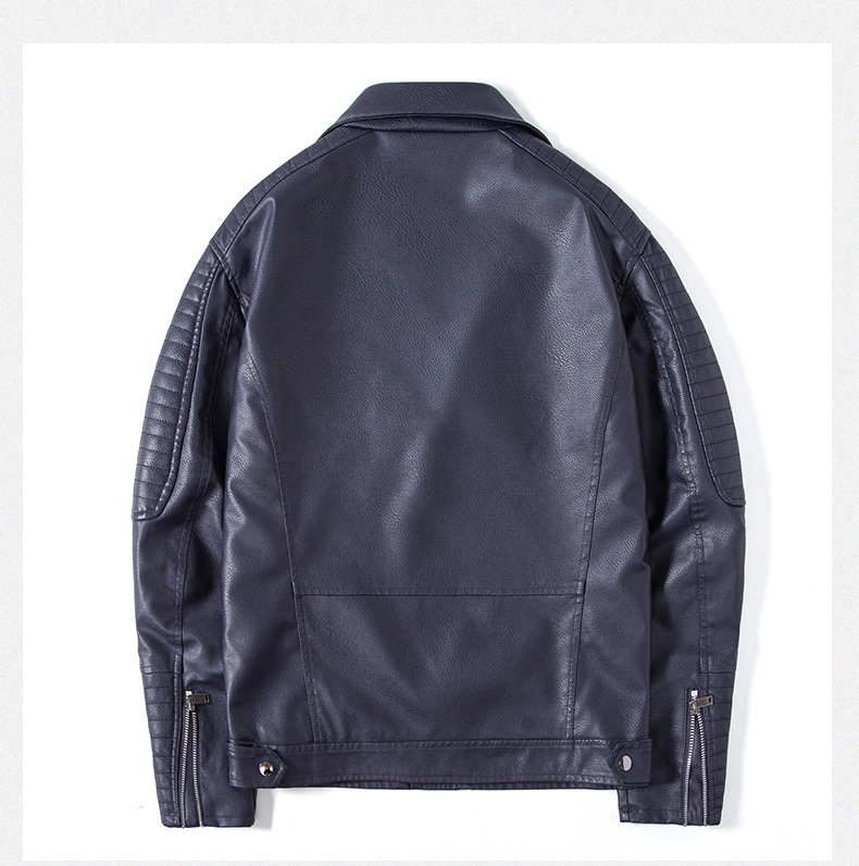 Men's Leather Jacket For Autumn, Casual Lapel Style For Men_voghion.com
