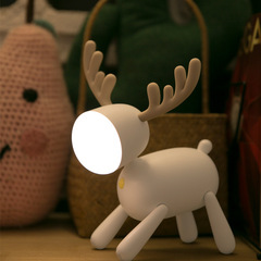 Moose Night Light Christmas Deer LED Table Lamp with Timer Ambient Light Bedroom Children Cartoon USB Night Light