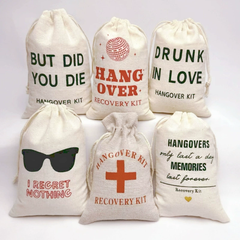 Хлопчатобумажная сумка для первой помощи крест для похмелья HangoverKit Bags Свадебная вечеринка Трезвый мешок