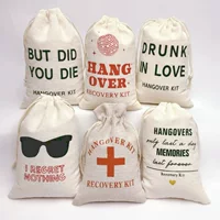 Хлопчатобумажная сумка для первой помощи крест для похмелья HangoverKit Bags Свадебная вечеринка Трезвый мешок