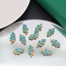 合金电泳保色双面滴油对称叶枫叶新中式古风汉服旗袍diy发簪配饰