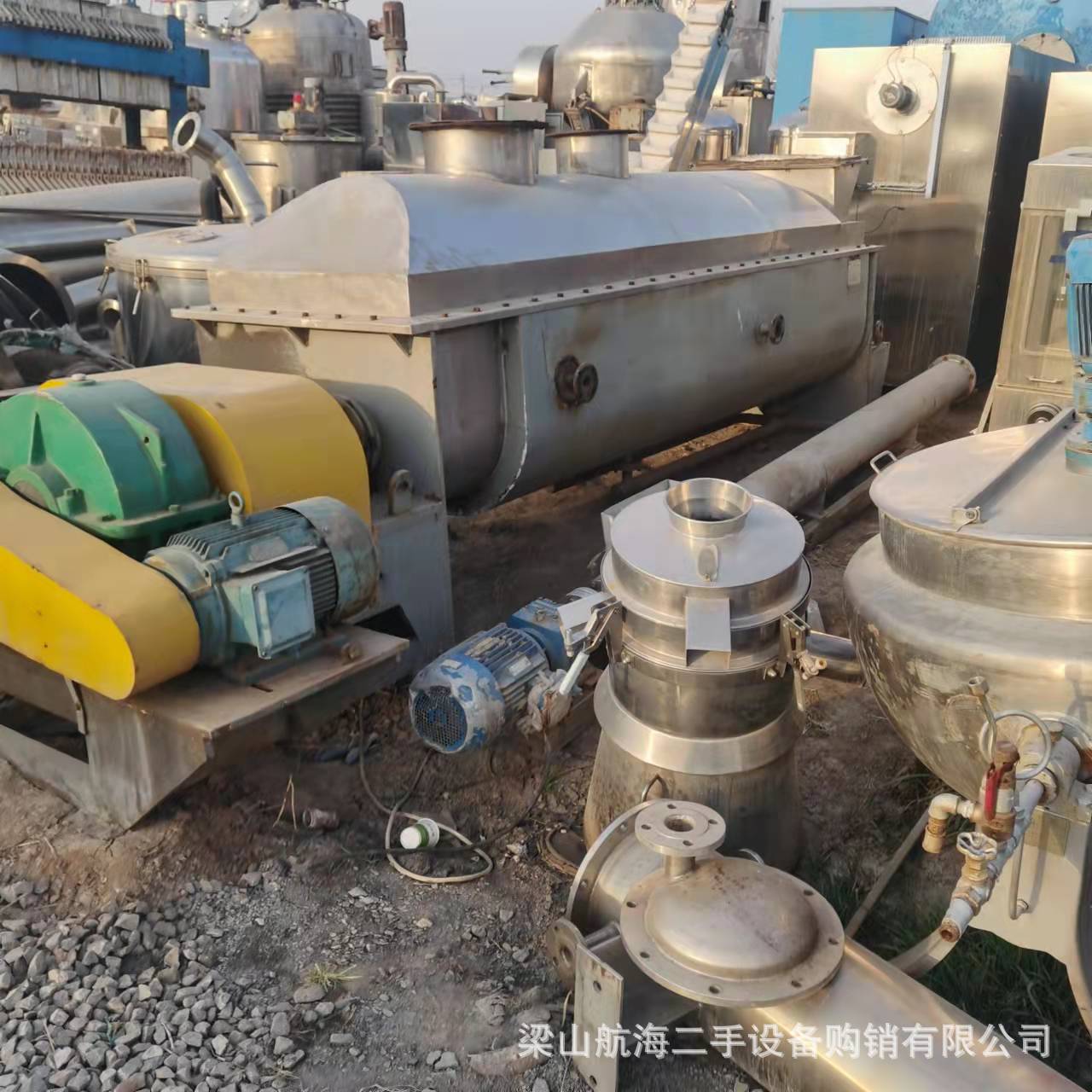 二手废渣空心桨叶干燥机 生活污泥干燥机 双轴桨叶干燥设备 航海