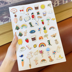 Summer Cute Japanese Style Cartoon Drop Pin INS New Style Trendy Decorative Collar Bag Metal Badge Small Accessory