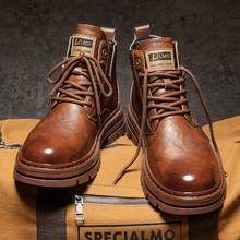 高级感马丁靴男款高帮中帮真皮皮鞋男靴子男士2025秋冬季百搭皮鞋