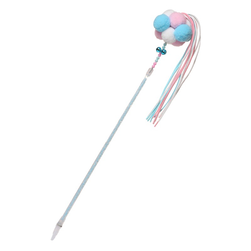 Pet gato juguete lechón pluma de alambre de acero divertido gato palo varilla larga de mano gato auto-Hola aliviar congestionado suministros para mascotas