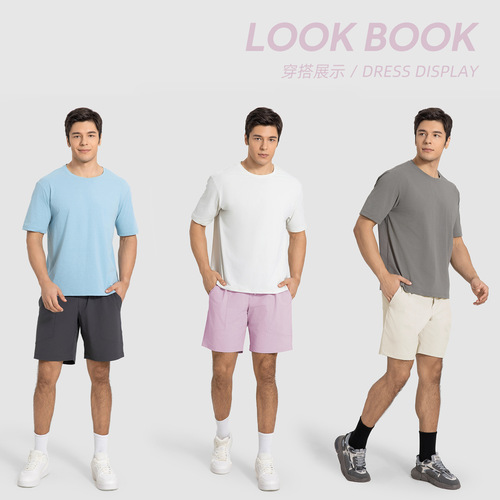 Men's Loose Straight Summer Sports Shorts, Breathable and Absorbent Running and Fitness Bottoms DMK005