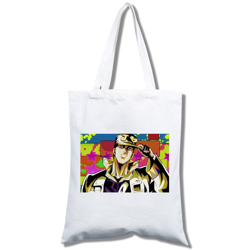 JOJO的奇幻冒险 学生单肩收纳袋男女简约印花购物袋手提帆布挎包