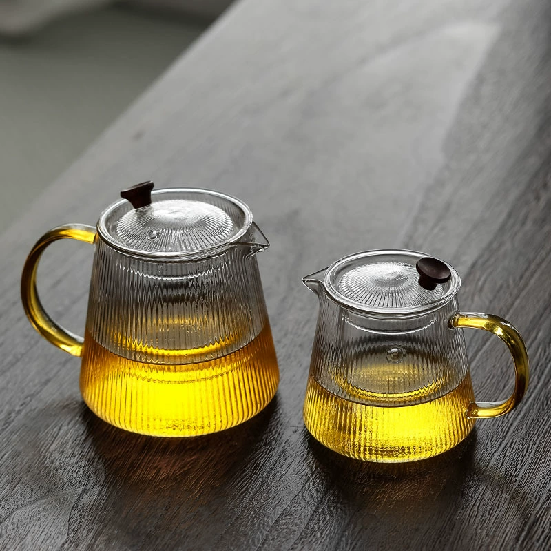 Glass teapot, set, filter, capacious tea