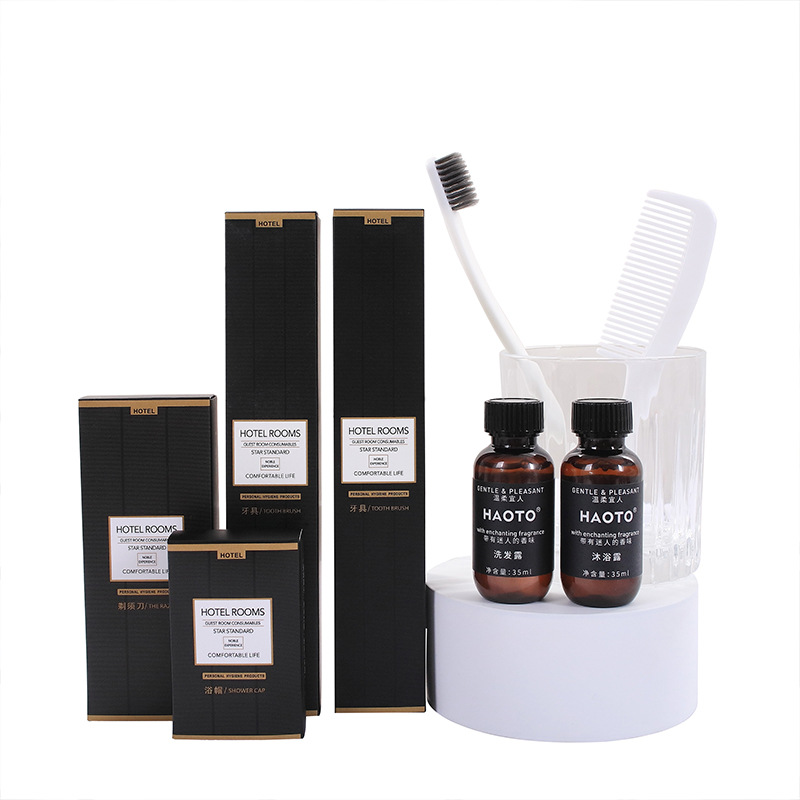 ホテルの洗面用品の卸売り民宿スリッパホテルの柔らかい毛の歯ブラシの使い捨ての歯具のシャンプーの入浴セット