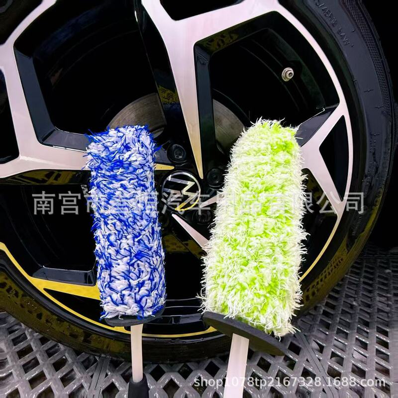 Specialized Wheel Hub Cleaning Brush, Ultra-Fine Fiber Long-Handle Car Wheel Brush, Car Crevice Cleaning Wheel Brush, Long-Handle Wheel Brush