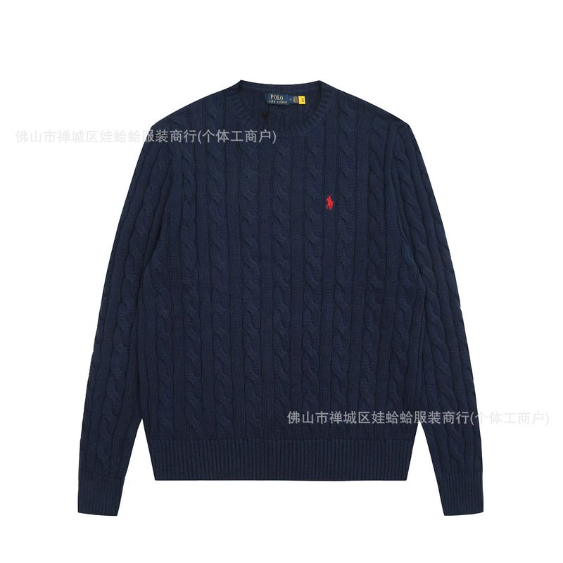 【高品质】可扫码~拉夫RL经典基础百搭男女同款针织套头圆领毛衣|undefined