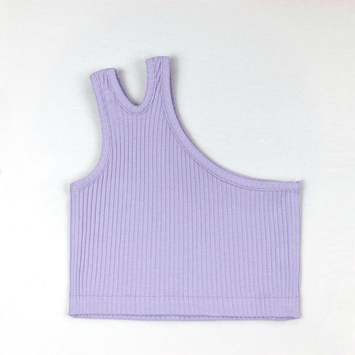 Cross-border Kids' Summer Vest for Girls, 2024 New Arrival—Irregular Off-Shoulder Strappy Top for Exported Girls