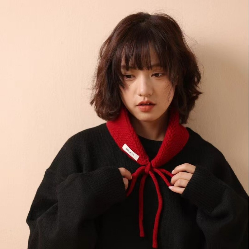 纯羊毛耳罩针织三角巾女百搭包头帽系带装饰头巾2025秋冬韩版披肩|undefined